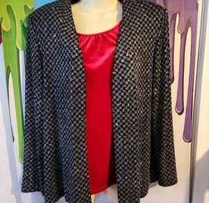 Size 16, Alex Evenings Sparkly Open Cover / Cardigan (Red Top not included)